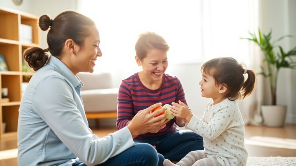 Child and therapist engaging in a therapy session.